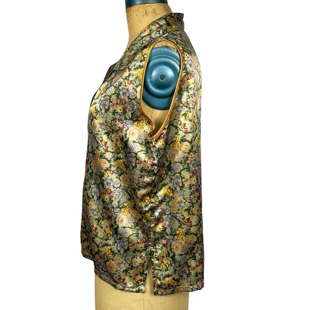 Contessa Di Roma Sleep Set Liquid Satin Lingerie Robe Tank Shorts Hang… - Picture 6 of 16